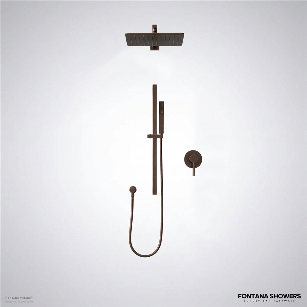 Milano bronze rainfall shower set