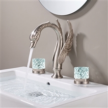 Brushed Nickel crystal swan faucet