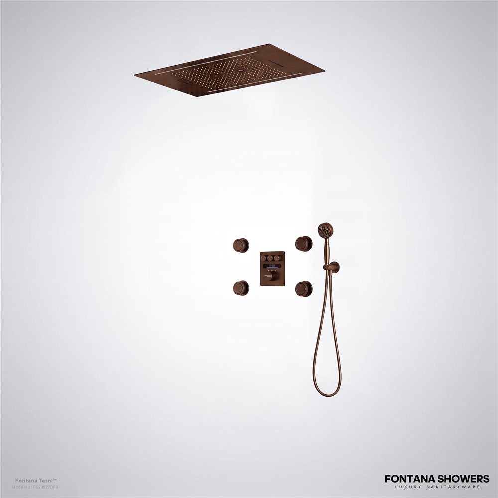 Fontana Terni oil rubbed bronze digital rainfall shower system