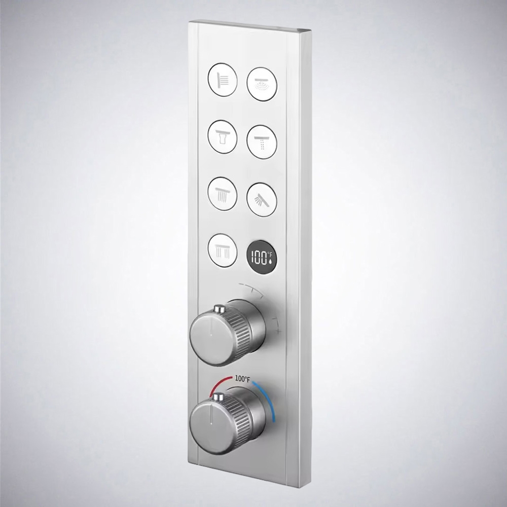 Fontana AquaSyncra Brushed Nickel Seven-Function Digital Shower Mixer