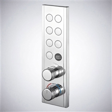 AquaSyncra chrome wall-mounted digital mixer with seven selectors