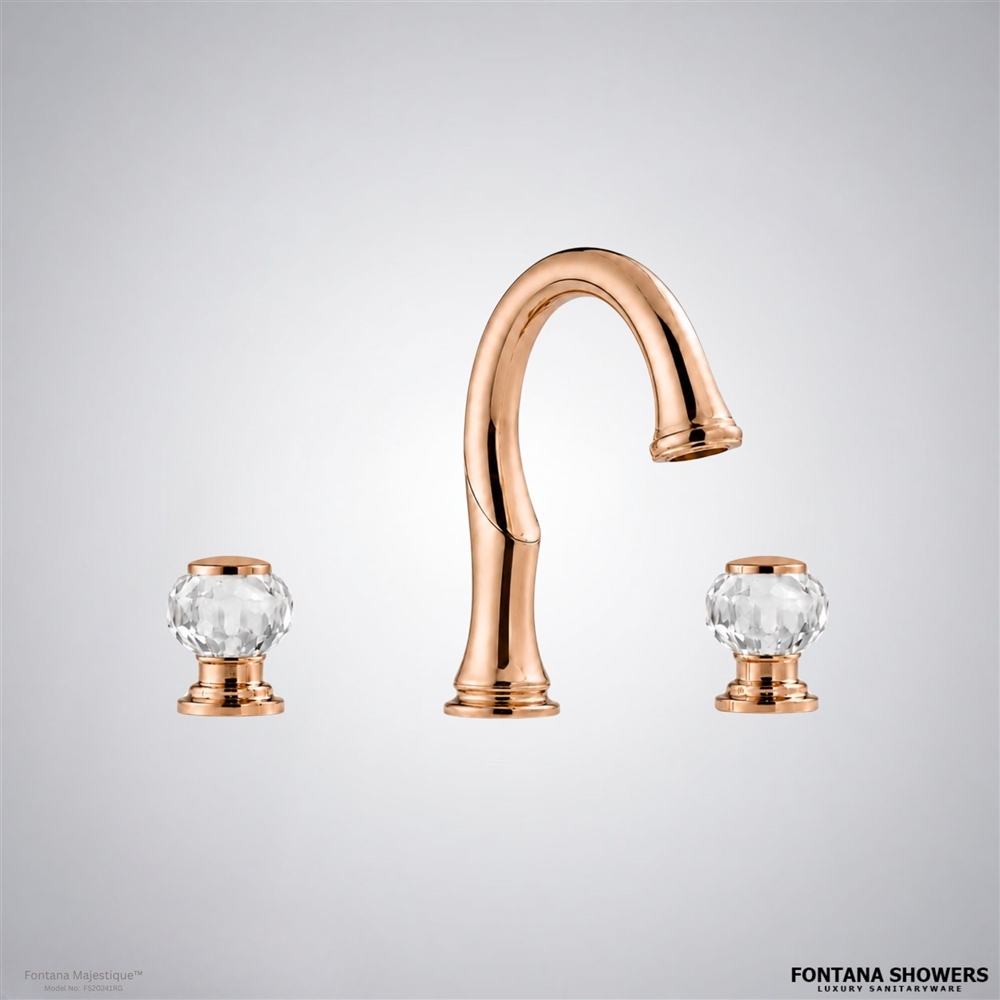 Rose gold widespread faucet