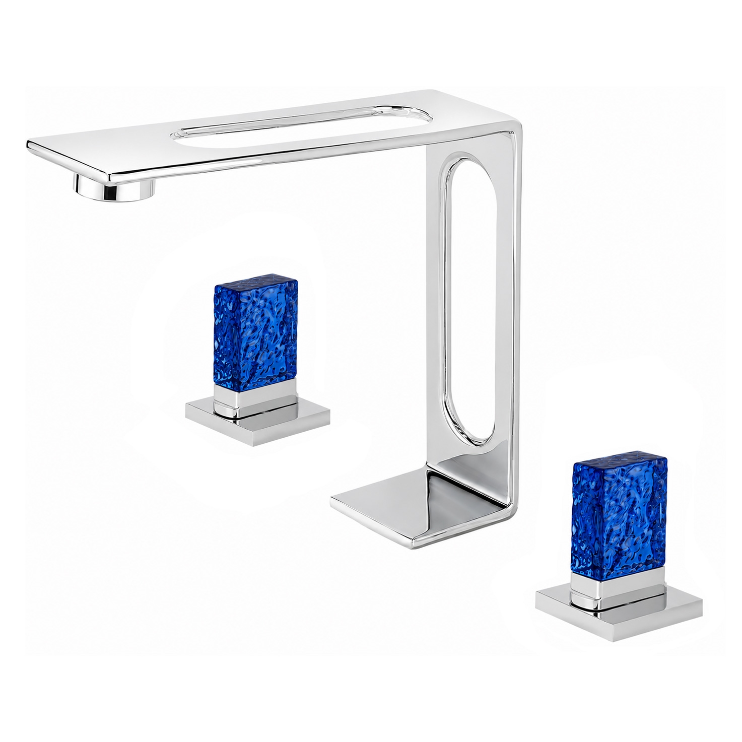 Fontana Verona Chrome Dual Crystal Handle Bathroom Faucet