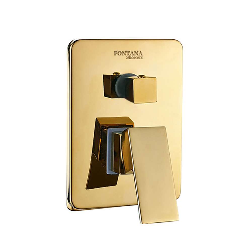 Fontana Hot & Cold Water Control Gold 3 Way Wall Mounted Shower Mixer Valve