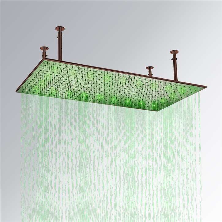 Fontana 20" x 40" Oil Rubbed Bronze Square Ceiling Mount Rain Shower Head