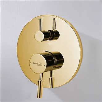 Shower Controls BIM Files Gold Wall Mounted Shower Valve Mixer 2-Way Concealed