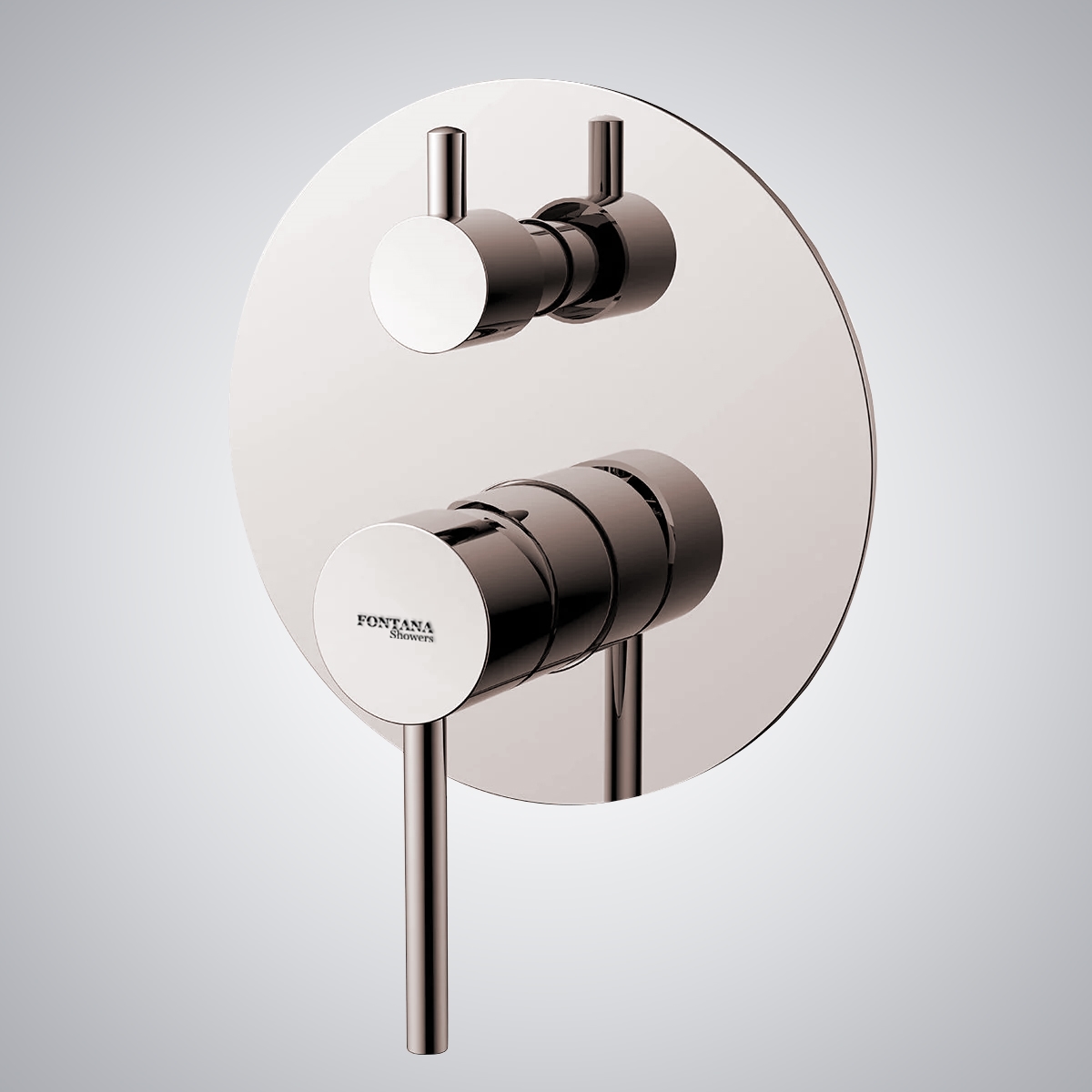 Fontana Brushed Nickel Wall Mounted 2-Way Concealed Shower Valve Mixerâ€”Modern Design