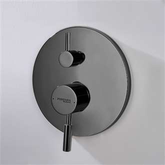 Shower Controls Revit Families Round Shape Wall Mounted Shower Mixer 2 Way Concealed In Matte Black