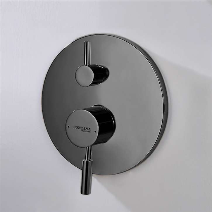 Fontana Round Shape Wall Mounted Shower Mixer 2 Way Concealed In Matte ...