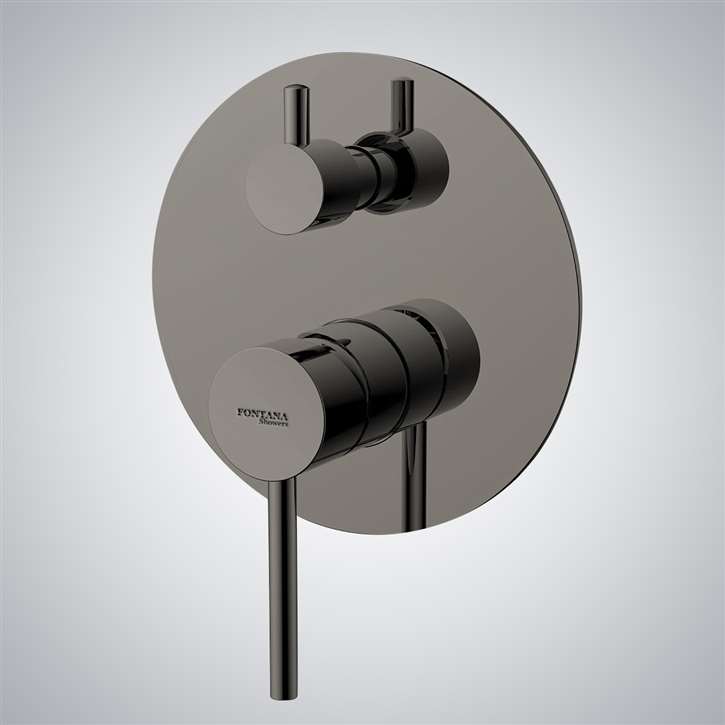 Fontana Chioggia Gun Metal Gray Round Shower Mixer | Modern Bathroom ...