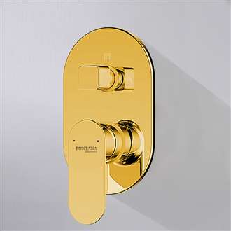 Shower Controls Revit Families Thermostatic Shower Valve Mixer 2-Way Concealed Wall Mounted In Gold