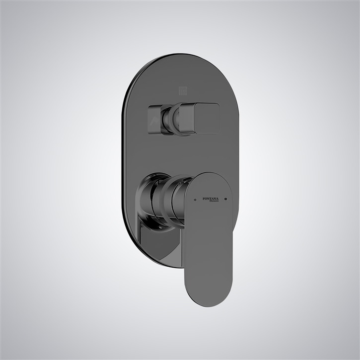 Fontana Deck Mounted Thermostatic 2-Way Shower Mixer In Gun Metal Gray