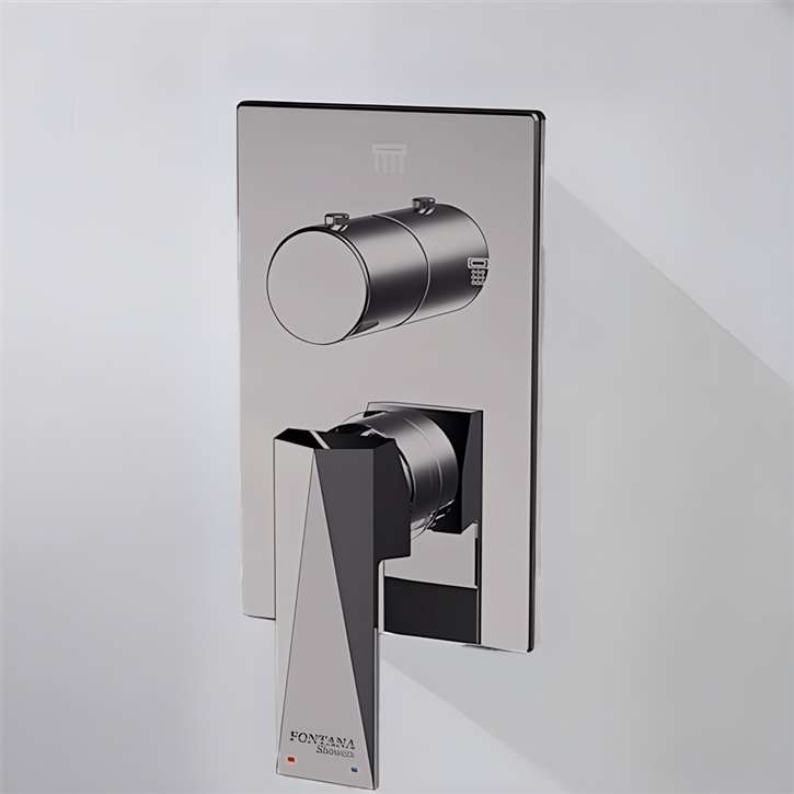 Fontana Grenoble Gun Metal Gray Thermostatic Shower Mixer - Modern Elegance