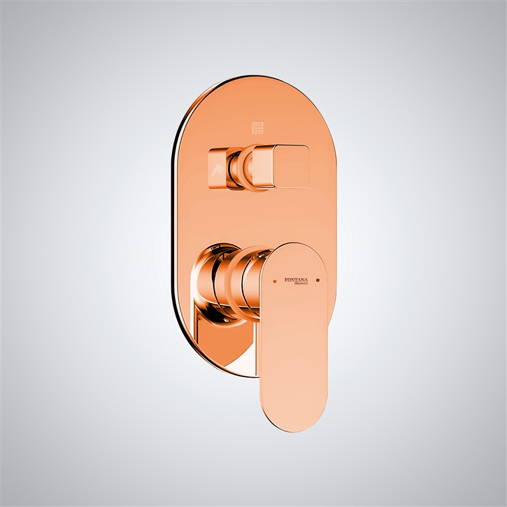 Fontana Deck Mounted Thermostatic 2-Way Shower Mixer In Rose Gold