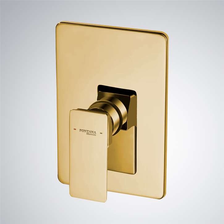 Luxury Fontana Brushed Gold Concealed Wall Mounted Shower Valve Mixerâ ...