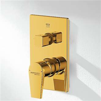 USA Supplier Fontana Gold Finish Wall Mounted 3 Way Shower Mixer Valve