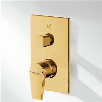 Shower Controls BIM Files Brushed Gold Wall Mounted Concealed 3 Way Shower Valve Mixer