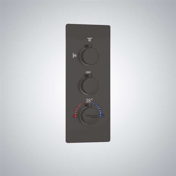 Fontana Gun Metal Grey 3 Way Hot and Cold Wall Mounted Shower Mixer