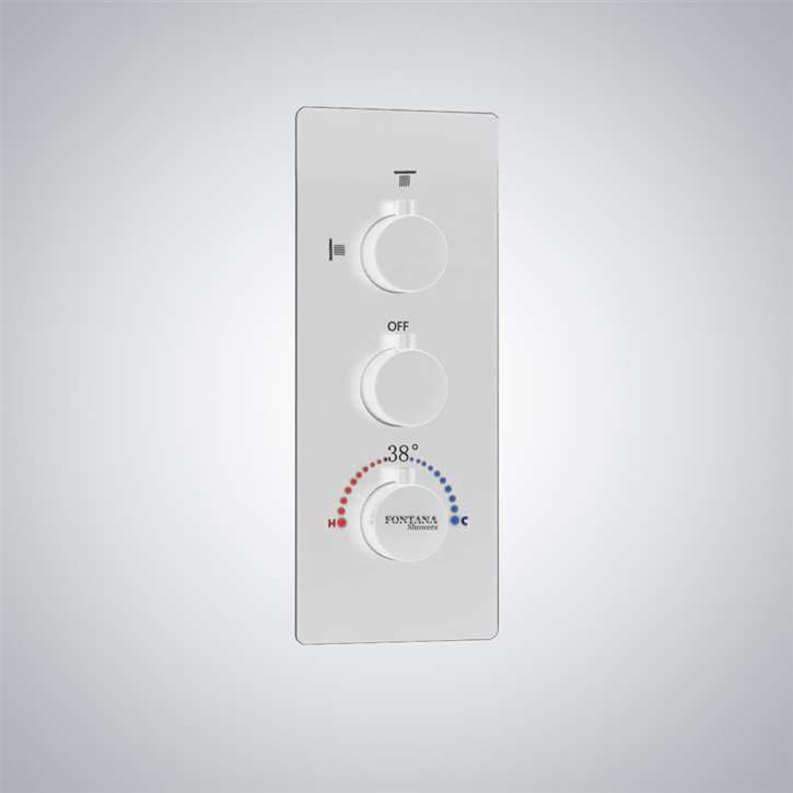 Fontana Matte White 3 Way Hot and Cold Wall Mounted Shower Mixer