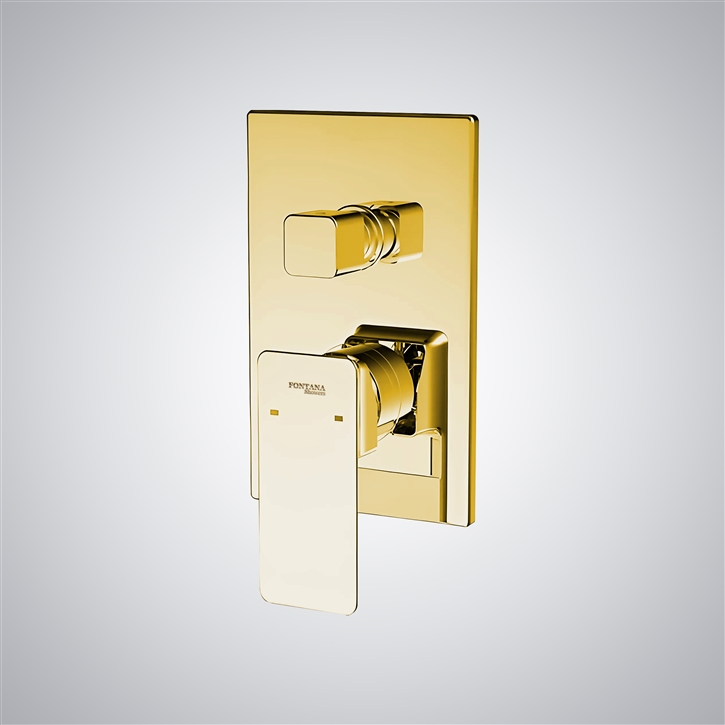 Fontana Hot and Cold 3 Way Shower Mixer Wall Mounted Gold Finish