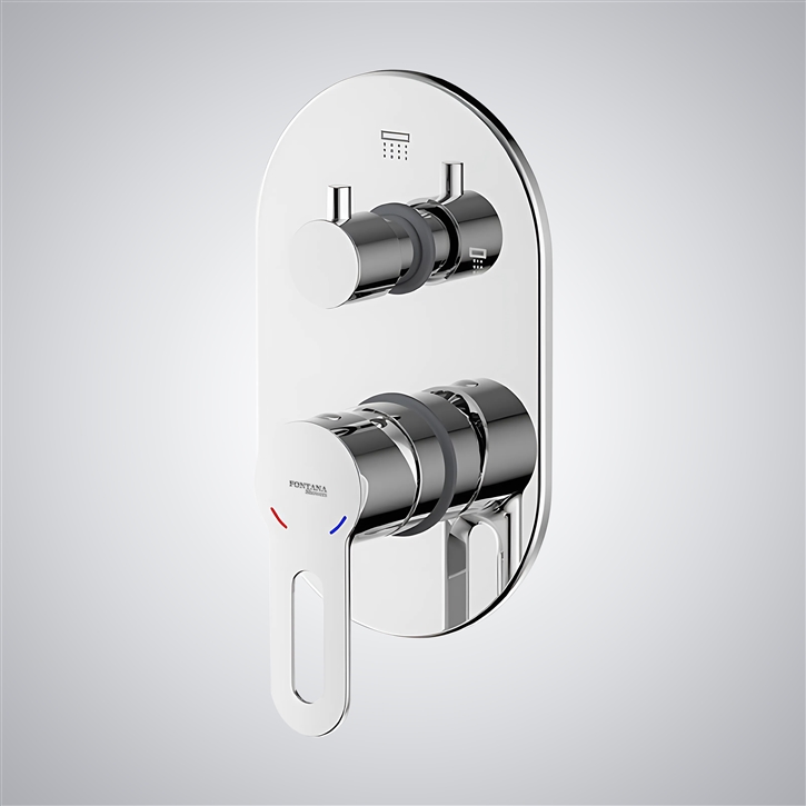 Fontana Beautiful Chrome Dual Handle Thermostatic Wall Mount Shower Mixer