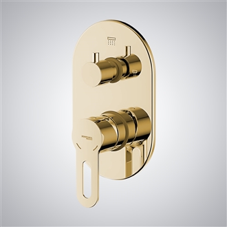 Brushed Gold Wall Mounted Hot and Cold Thermostatic Shower Mixer