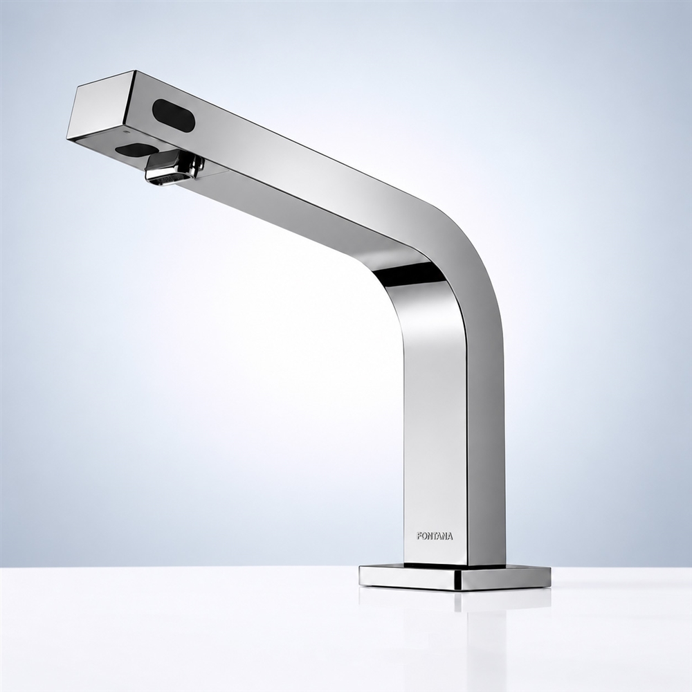 Fontana Chrome Deck Mounted Touchless Sensor Faucet With Automatic Soap Dispenser
