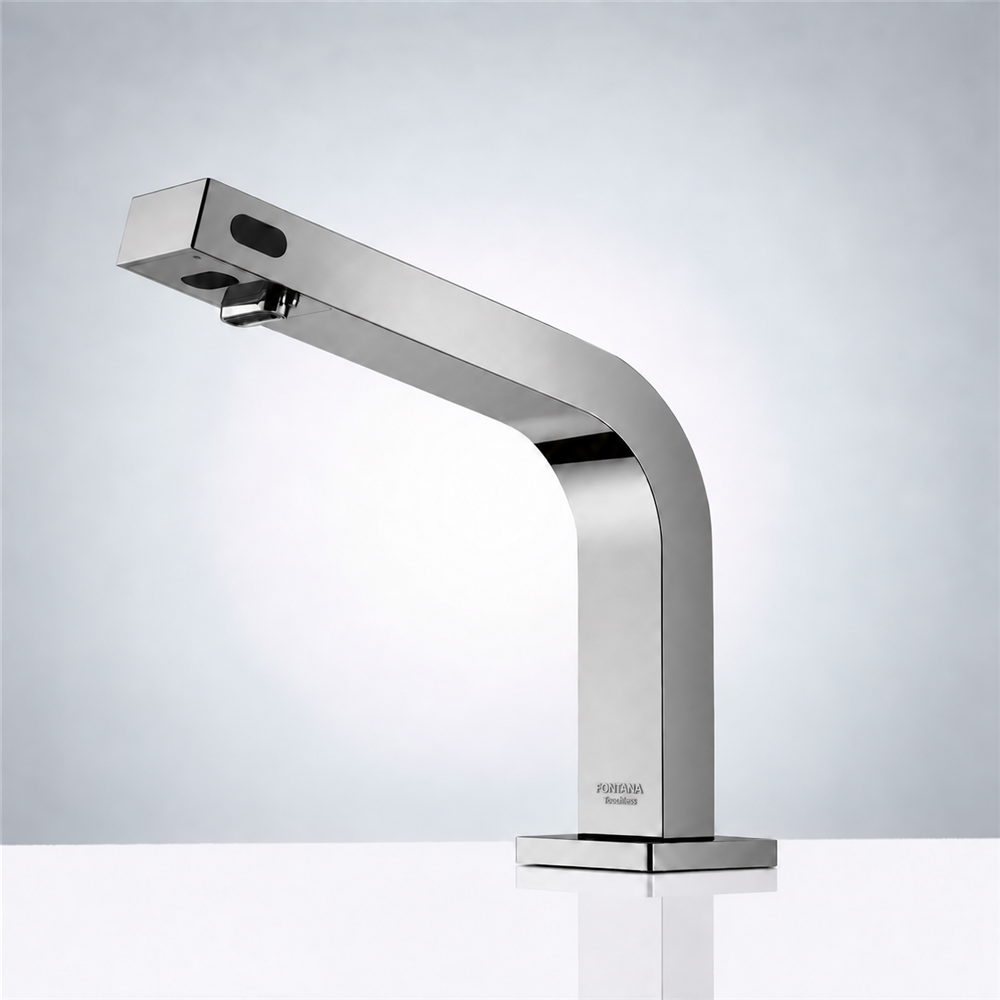 Fontana Chrome Deck Mounted Touchless Sensor Faucet With Automatic Soap Dispenser