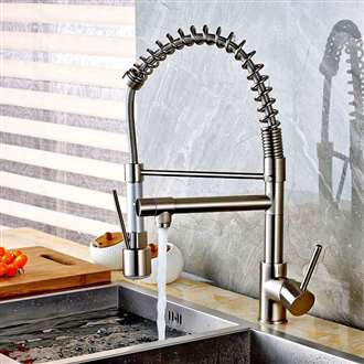 Genoa Brushed Nickel Deck Mount LED Kitchen Faucet