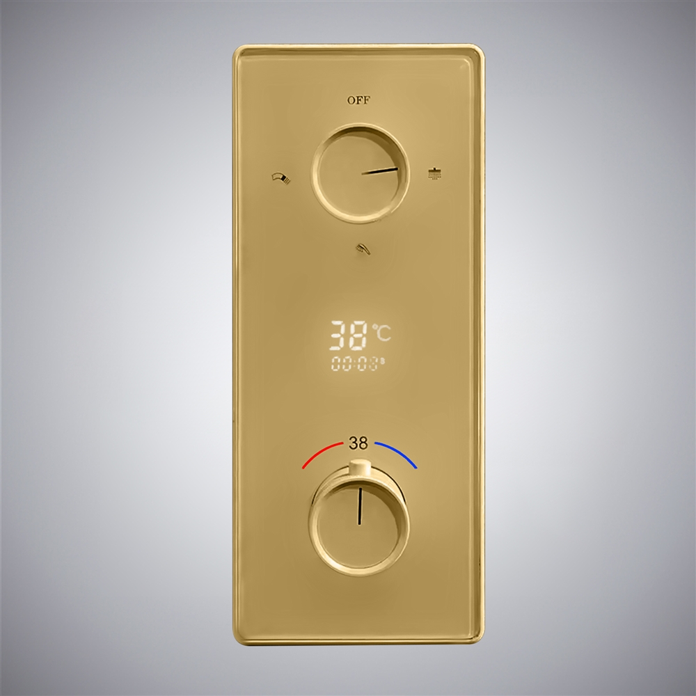 Fontana Brushed Gold Waterproof Thermostatic Mixing Valve
