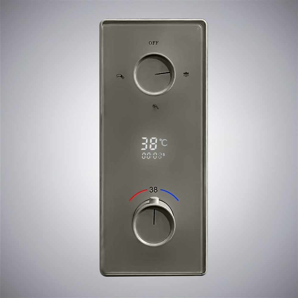 Fontana Gun Metal Gray Waterproof Thermostatic Mixing Valve