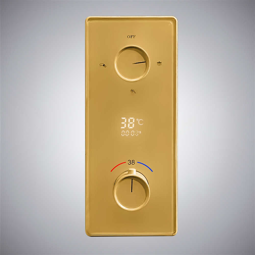 Fontana Polished Gold Waterproof Thermostatic Mixing Valve