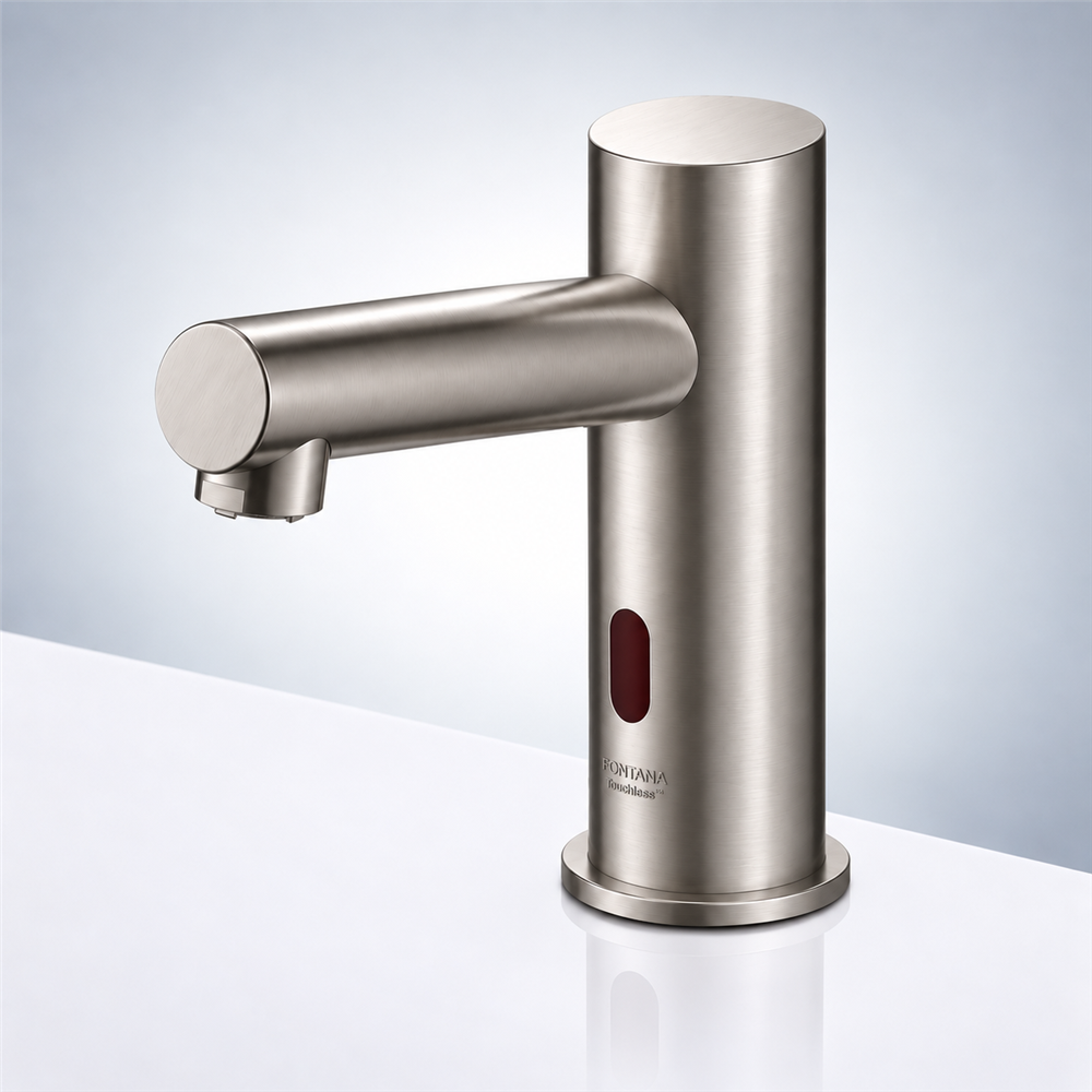 Fontana Brushed Nickel Touchless Sensor Faucet For Commercial Restrooms