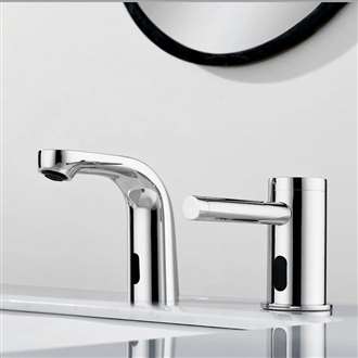 Milano gold LED touchless faucet and soap system