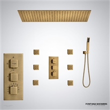 Antique brass ceiling shower