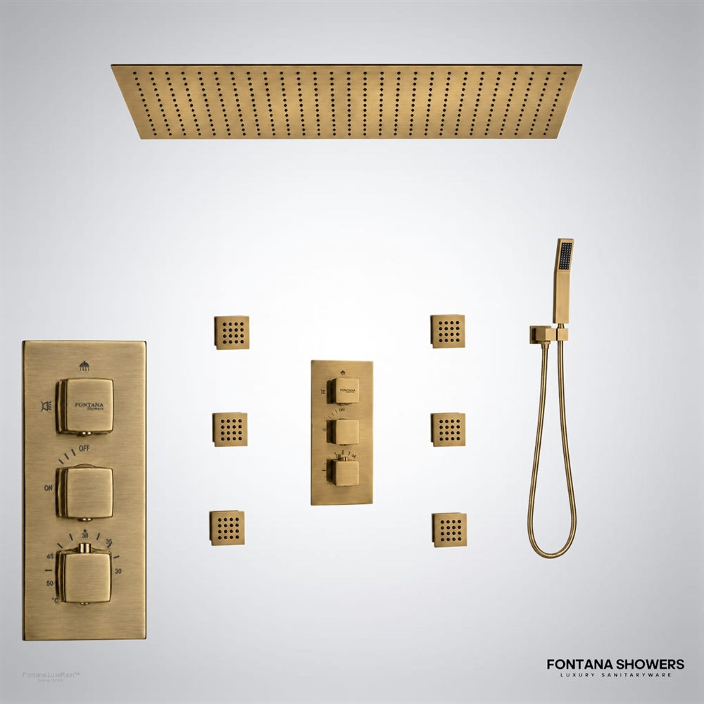 Antique brass ceiling shower