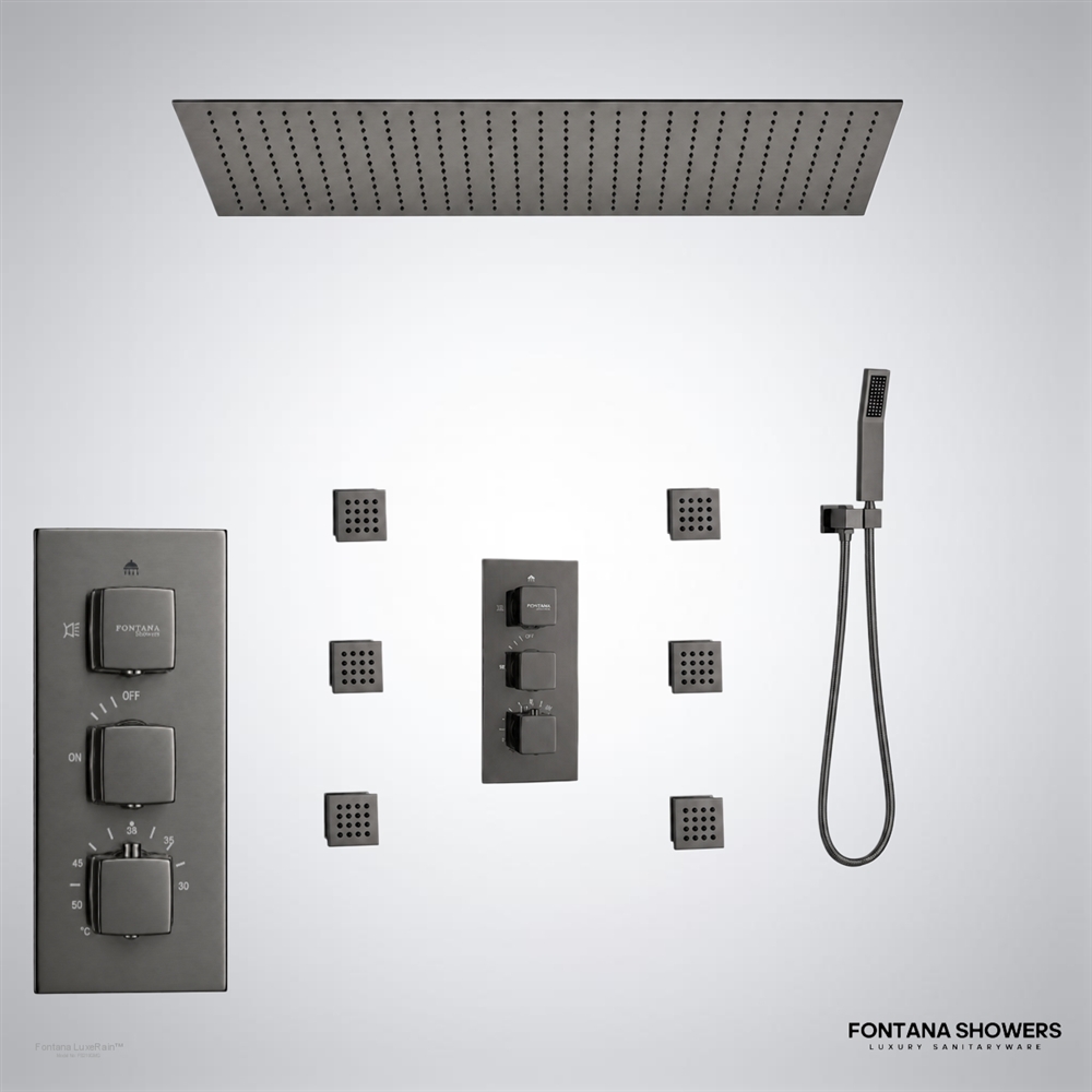 Gun metal gray rain shower