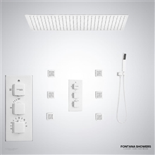 Matte white overhead shower