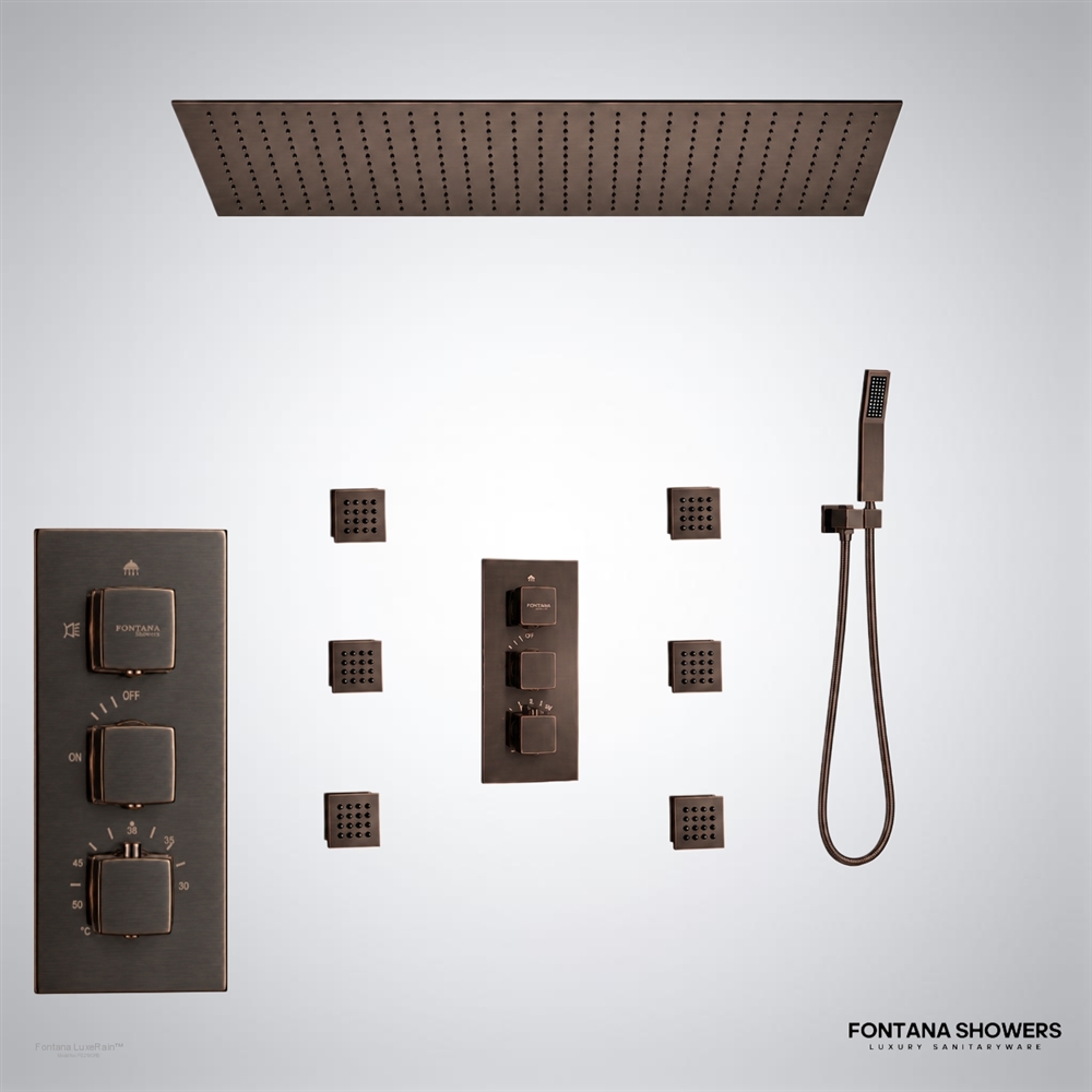 Oil rubbed bronze rain shower
