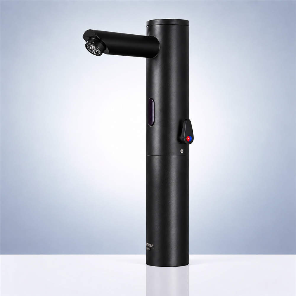 Fontana Matte Black Commercial Bathroom Sensor Faucet