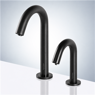 Fontana Marsala Touchless Commercial Motion Sensor Faucet and Automatic Deck Mount Soap Dispenser