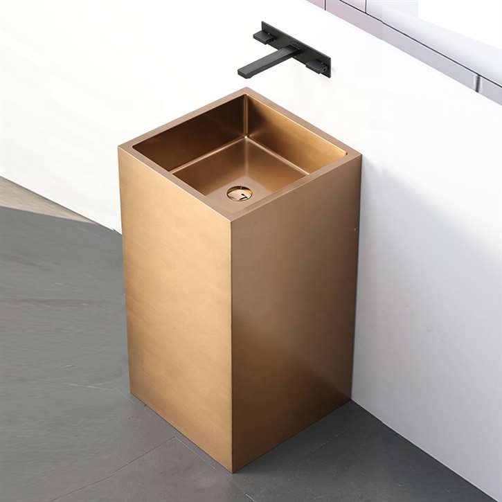Fontana Vittoria Light Oil Rubbed Bronze Cube Shape Bathroom Sink