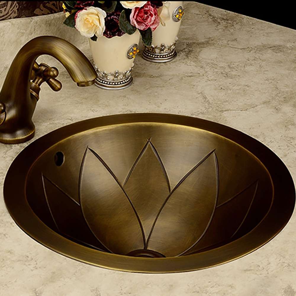 Lokeren Round Brass Antique Bronze Bathroom Sink Faucet