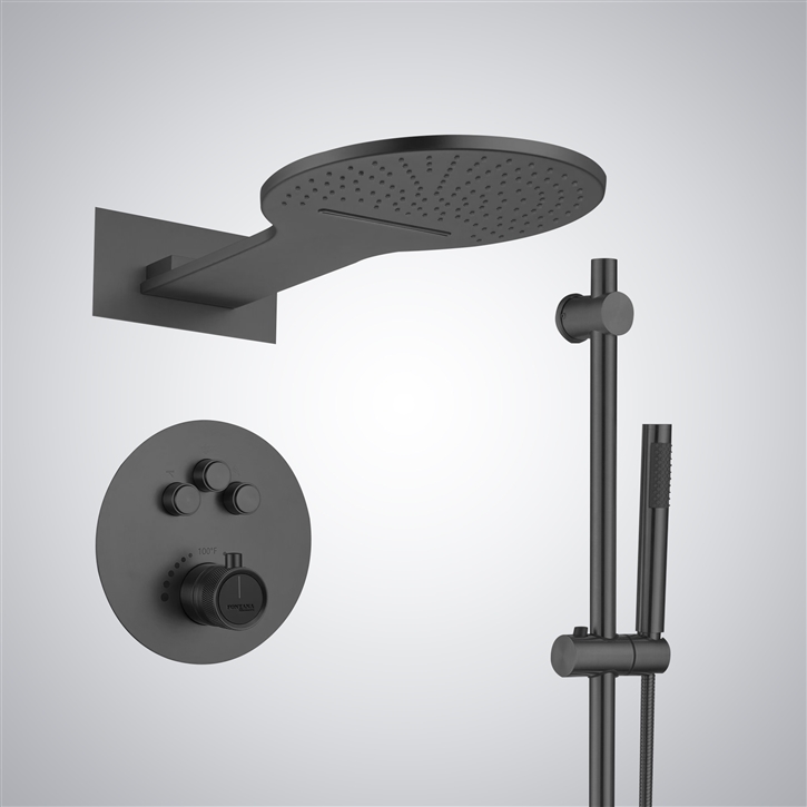 Fontana Gun Metal Gray with 22" Showerhead Size Multifunctional Shower Set