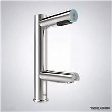 Fontana Brushed Nickel Deck Mounted Restroom Touchless Sensor Faucet With Hand Dryer