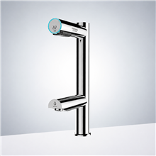 Fontana Stylish Chrome Deck Mounted Commercial Touchless Sensor Faucet and Hand Dryer
