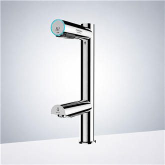 Fontana Stylish Chrome Deck Mounted Commercial Touchless Sensor Faucet and Hand Dryer