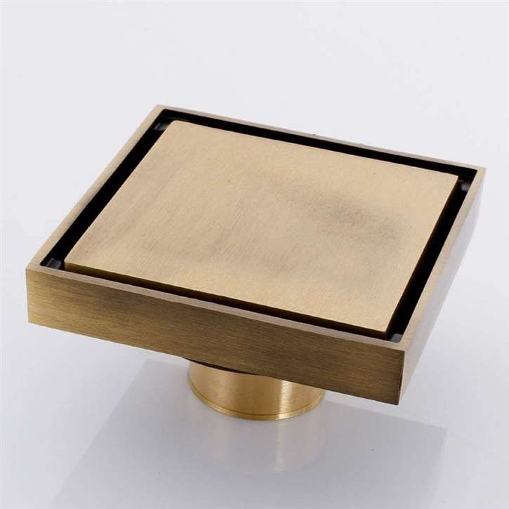 Fontana  Antique Brush 4 Inch Square Colander Style Bathroom Shower Drain