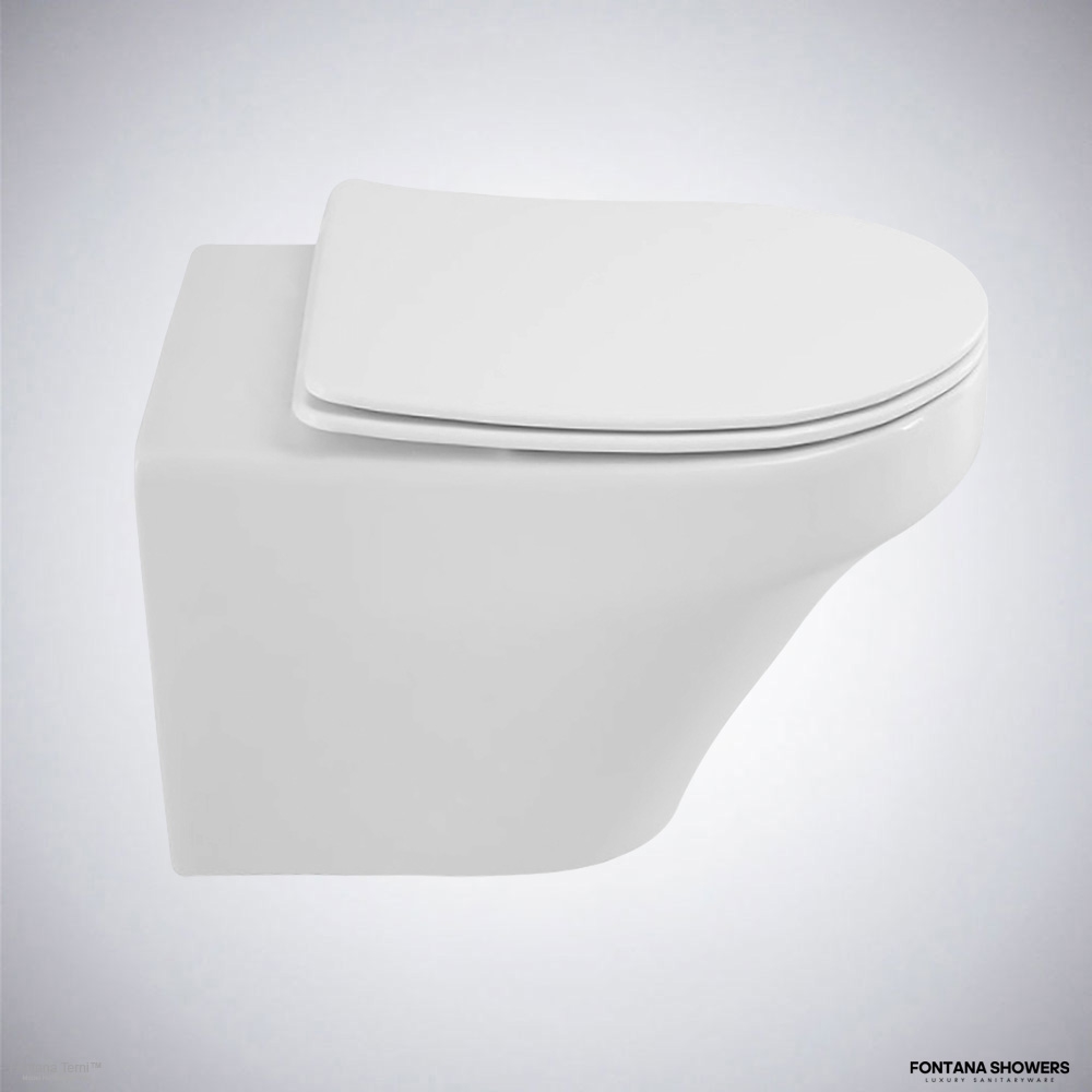 Fontana Terni white wall-mounted rimless dual-flush toilet