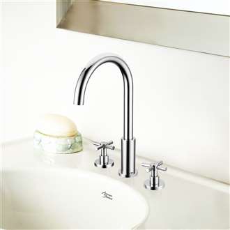 Clara Dual Handle Deck Mount Chrome Bathroom Faucet Direct Sink Faucet 